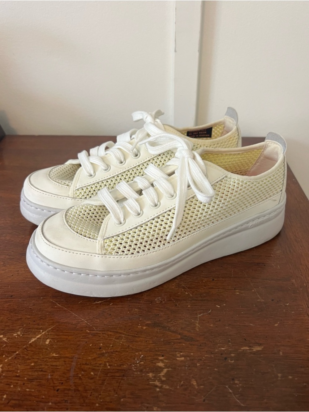 Camper Women’s Cream and White Mesh Platform Sneakers size 38 (US 7)